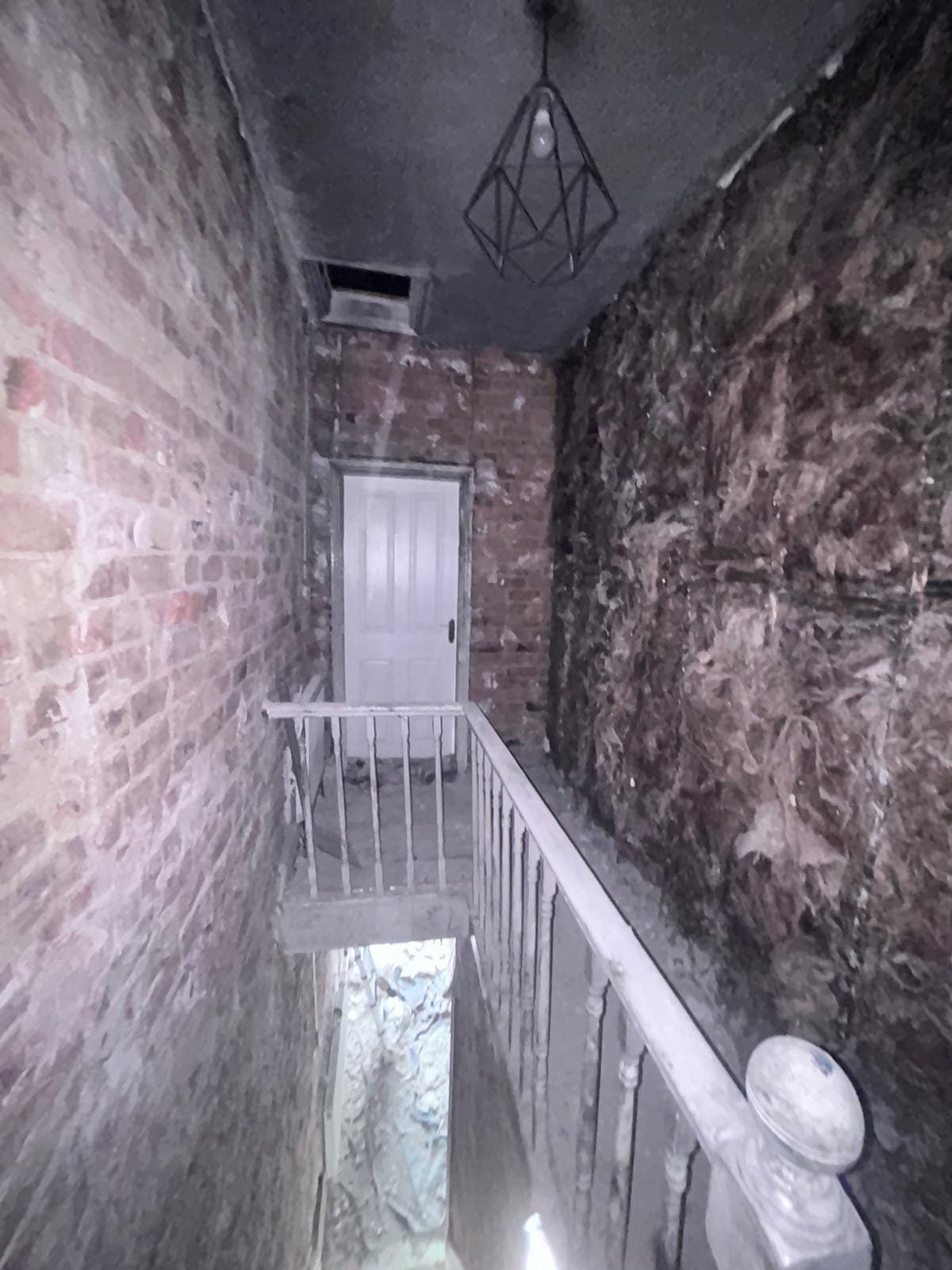 Fire damage restoration in progress