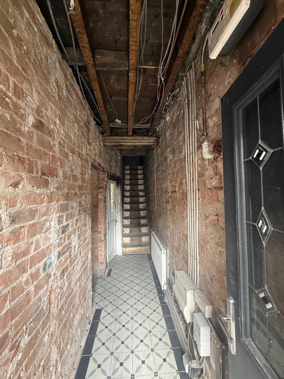 Fire damage restoration in progress