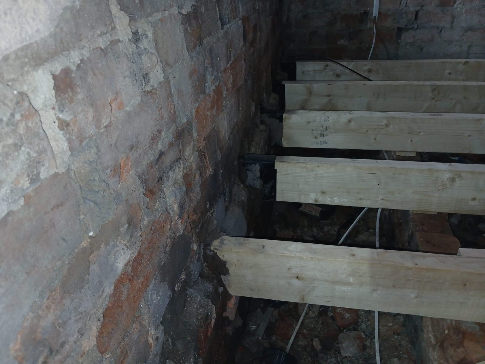 Fire damage restoration in progress