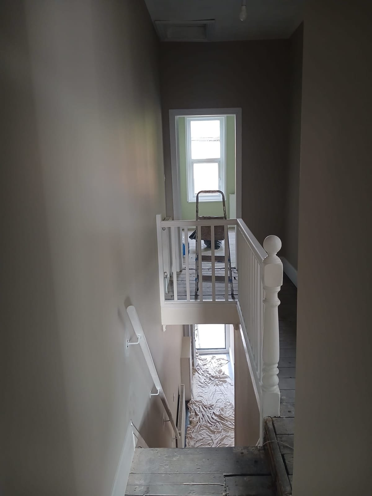 Restored landing and staircase in Urmston property